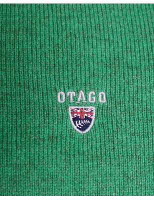 broderie du Pull vert col V pour homme