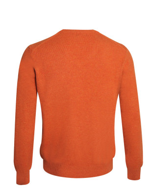 dos du Pull Buenos Aires col V orange pour homme