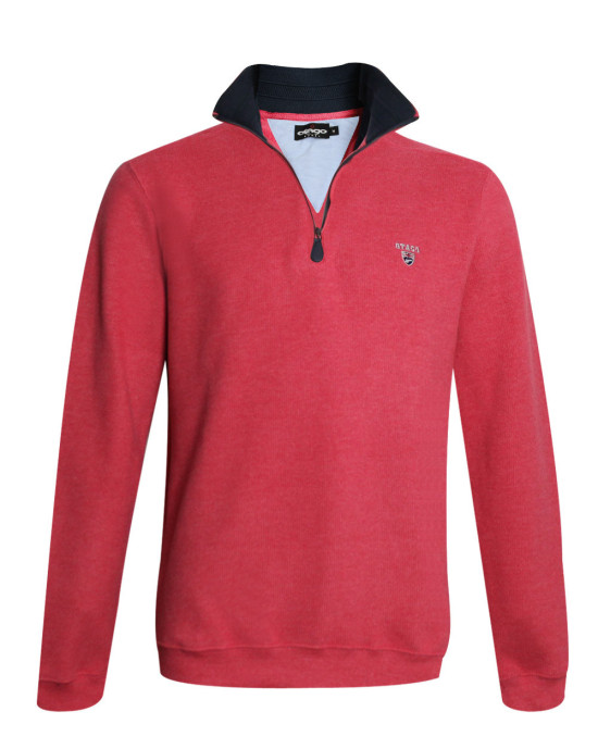24SW7 SWEAT COL ZIP OTAGO CORAIL