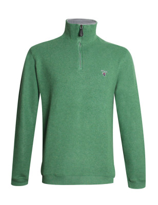 Sweat homme col zip 24SW7 Otago rugby vert