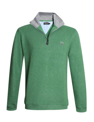 Sweat homme col zip 24SW7 Otago rugby vert