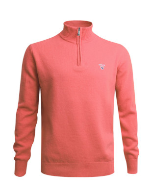 Pull col zippé rose Buenos Aires Otago pour homme