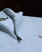 25 BUENOS AIRES PULL COL ZIP OTAGO BLEU CIEL 25 BUENOS AIRES PULL COL ZIP OTAGO BLEU CIEL