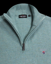 25 BUENOS AIRES PULL COL ZIP OTAGO VERT CLAIR CHINÉ