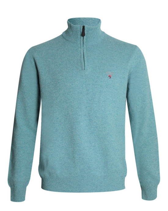 25 BUENOS AIRES PULL COL ZIP OTAGO VERT CLAIR CHINÉ
