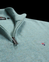 25 BUENOS AIRES PULL COL ZIP OTAGO VERT CLAIR CHINÉ
