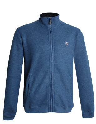 Sweat zip 25SW7 Otago rugby bleu denim pour homme