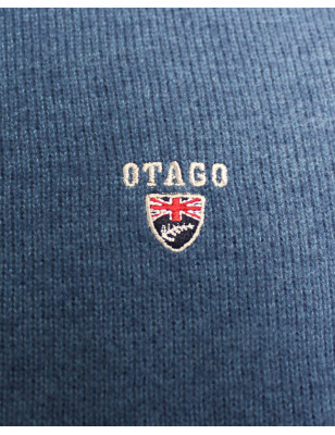 broderie du Sweat zip 25SW7 Otago rugby bleu denim pour homme
