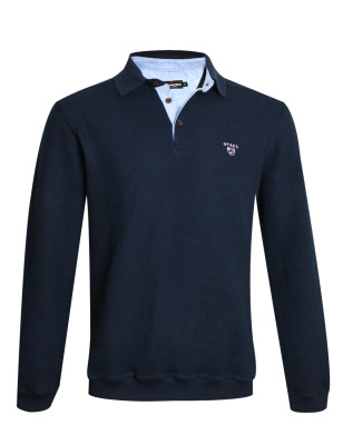 Polo manches longues pour homme 25POML1 Otago rugby bleu marine