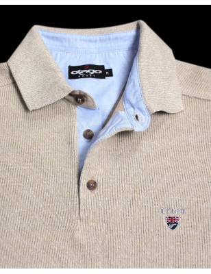 col du Polo manches longues pour homme 25POML1 Otago rugby beige