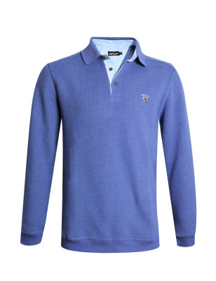 Polo manches longues pour homme 25POML1 Otago rugby bleu lavande