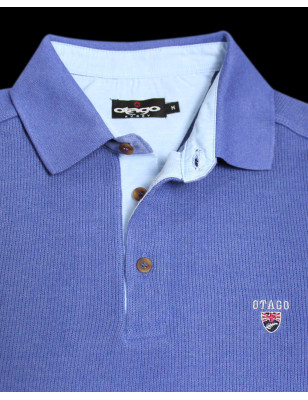 col du Polo manches longues pour homme 25POML1 Otago rugby bleu lavande
