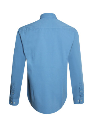 dos de la Chemise manches longues homme Thomas Otago bleu Gorona