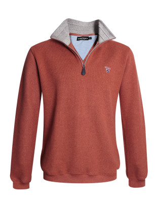 Sweat homme col zip 24SW7 Otago rugby épice