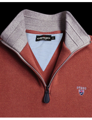 col du Sweat homme col zip 24SW7 Otago rugby épice