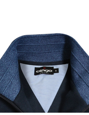 col du Sweat col zip 24SW7 Otago rugby bleu marine pour homme