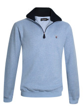 24SW7 SWEAT COL ZIP OTAGO BLEU PASTEL