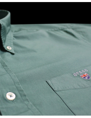 détail de la Chemise manches longues homme Thomas Otago jade