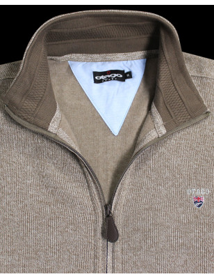 col du Sweat zip 25SW7 Otago rugby beige pour homme