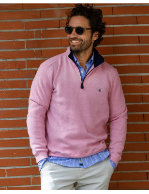 24SW7 SWEAT COL ZIP OTAGO ROSE