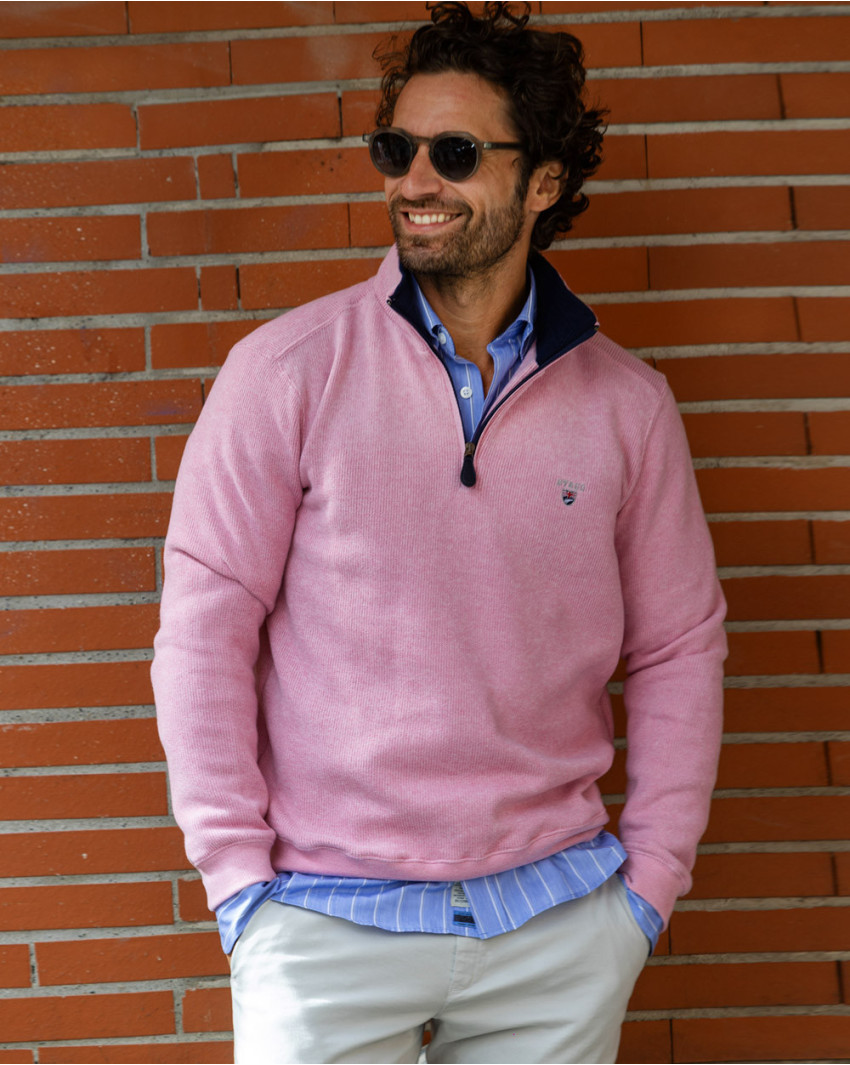 24SW7 SWEAT COL ZIP OTAGO ROSE