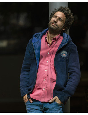 25 STEEVE GILET ZIP CAPUCHE OTAGO BLEU MARINE