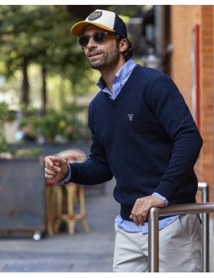 BUENOS AIRES PULL COL V OTAGO BLEU MARINE