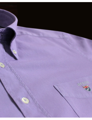 détail de la Chemise manches longues homme Thomas Otago amethyst