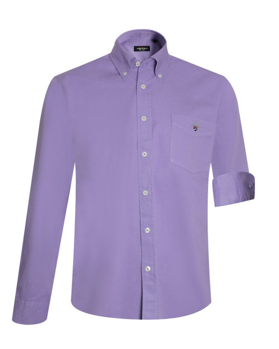 face de la Chemise manches longues homme Thomas Otago amethyst