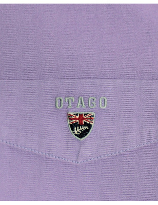 broderie sur la poche de la Chemise manches longues homme Thomas Otago amethyst