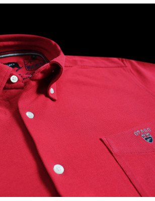 col de la Chemise rouge manches longues homme Dakota Otago