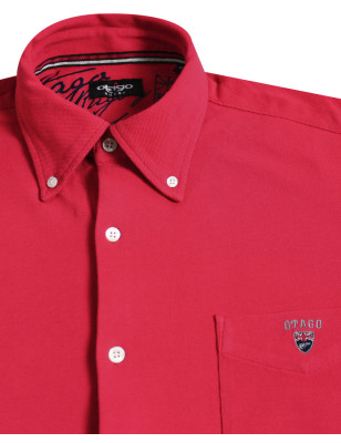 détail de la Chemise rouge manches longues homme Dakota Otago