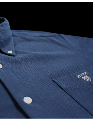 détail de la Chemise manches longues homme Dakota Otago bleu marine