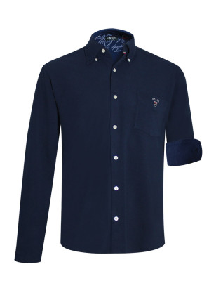 face de la Chemise manches longues homme Dakota Otago bleu marine