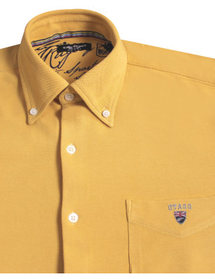 col de la Chemise manches longues homme Dakota Otago jaune