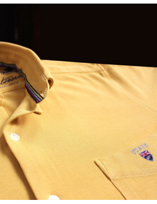 détail de la Chemise manches longues homme Dakota Otago jaune