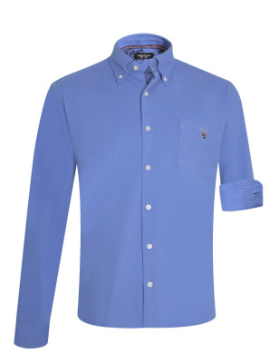 25 DAKOTA CHEMISE ML OTAGO BLEU ROYAL