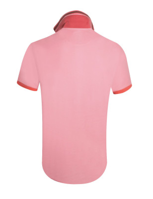 dos du Polo manches courtes rose powder pink pour homme Bota Otago rugby