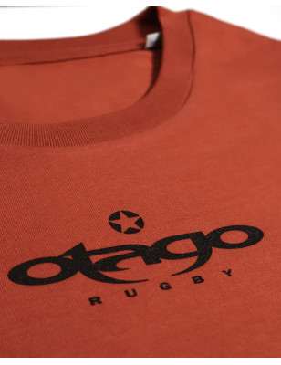 visuel sérigraphié face du Tee-shirt Patreq Otago rugby burnt brick pour homme