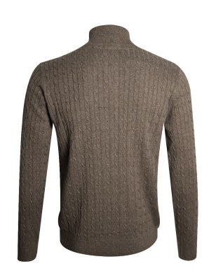 dos du Pull col zippé pour homme CARSADE Otago marron