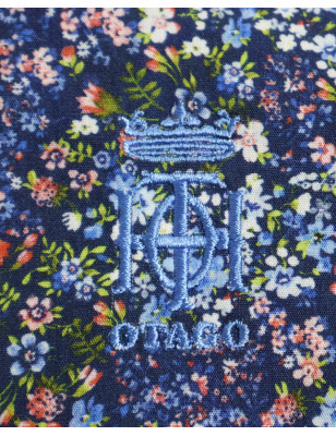 broderie de la Chemise manches longues pour homme 286 Otago bleu marine à motifs