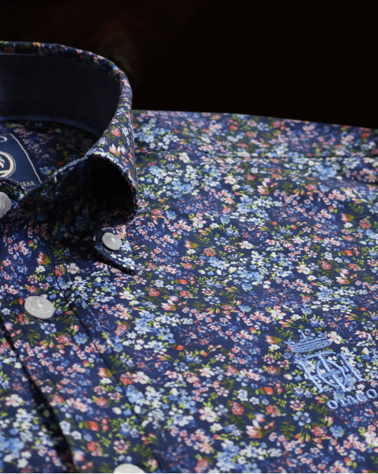 286 CHEMISE ML OTAGO BLEU MARINE