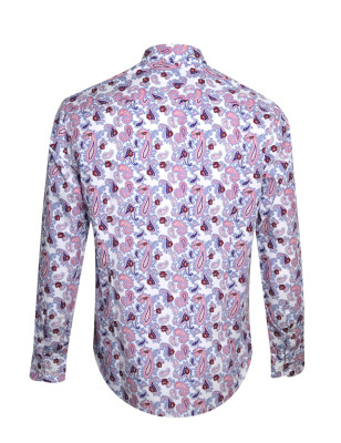 dos de la Chemise manches longues pour homme 287 Otago écru à motifs