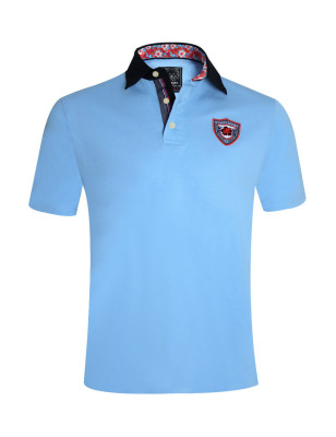 face du Polo manches courtes Mana Otago rugby bleu ciel pour homme