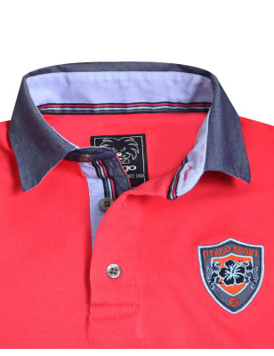 col du Polo manches courtes Patreq Otago rugby corail pour homme