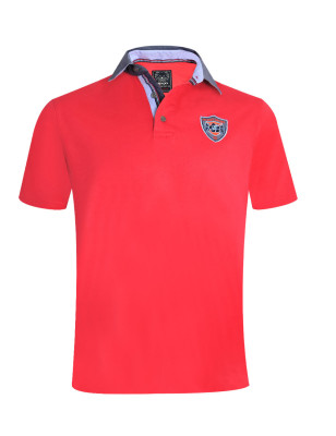 face du Polo manches courtes Patreq Otago rugby corail pour homme