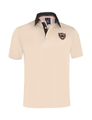 face du Polo manches courtes Koru Otago rugby beige pour homme