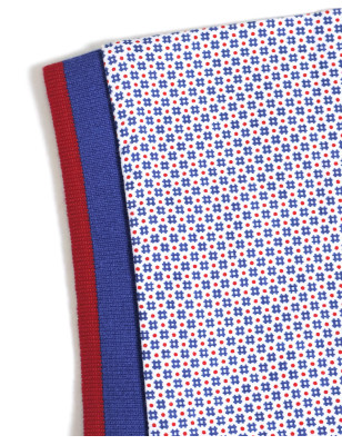 manche du Polo manches courtes Liluna Otago rugby bleu et rouge à motifs pour homme