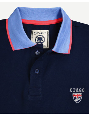 col du Polo manches courtes Lorenzo Otago rugby marine pour homme