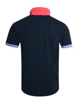 dos avec revers de col du Polo manches courtes Lorenzo Otago rugby marine pour homme